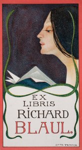 Book-plate of Richard Blaul by Otto Tragy